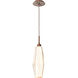 Aalto LED 5.1 inch Burnished Bronze Pendant Ceiling Light in Optic Rib Amber, 2700K LED