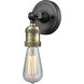 Franklin Restoration Bare Bulb LED 4.5 inch Black Antique Brass ADA Sconce Wall Light, Franklin Restoration
