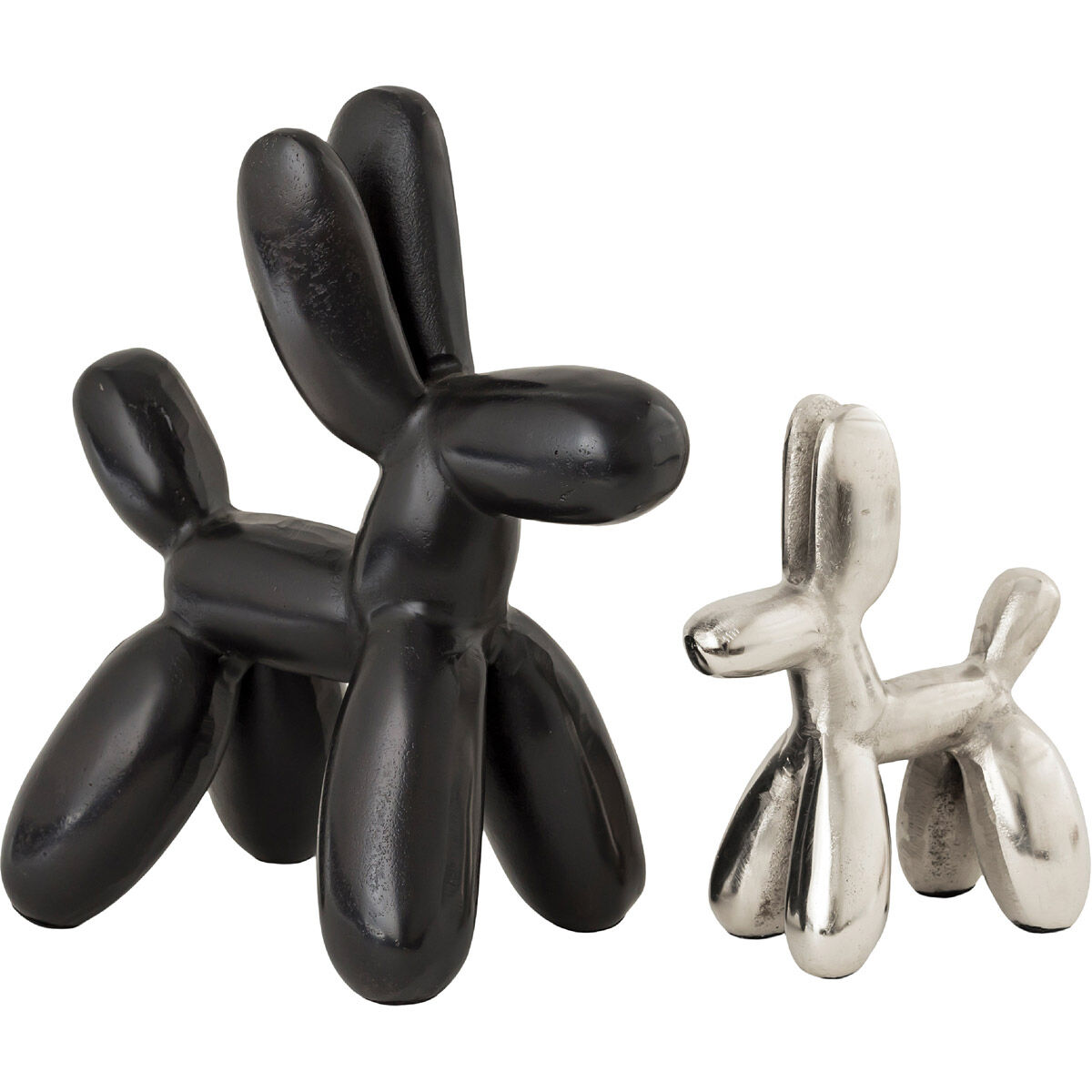 Alkera Bronze and Raw Nickel Statues, Small, Set of 2