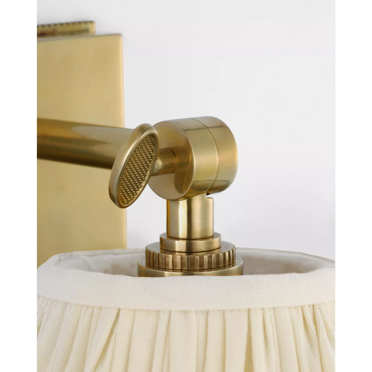 Marie Flanigan Wimberley LED 6 inch Soft Brass Bedside Wall Light in Silk Pleated