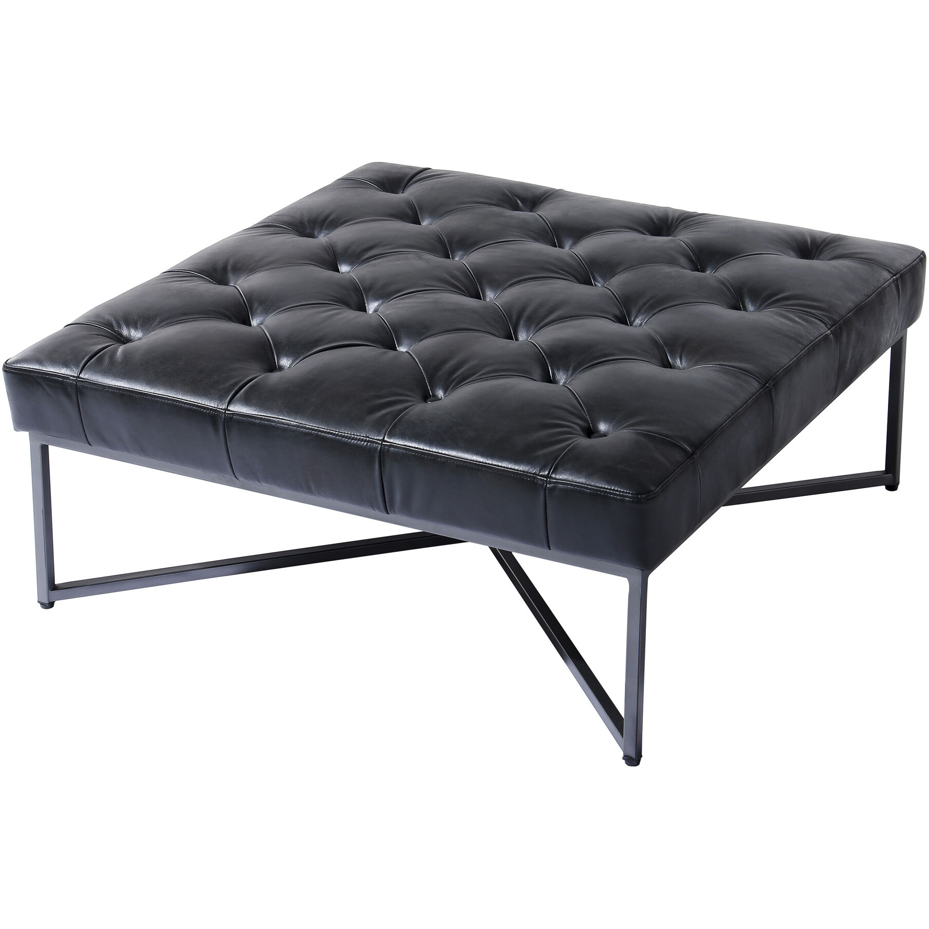 Thad 16 inch Black Ottoman