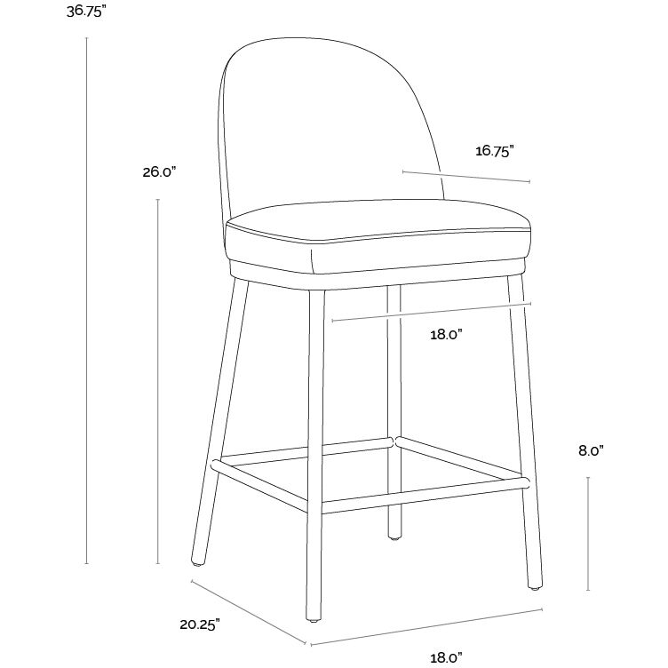 Lavania 36.75 inch Meg Taupe / Porcini Taupe Counter Stool