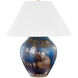Pleasantville 26 inch 15 watt Aged Brass and Ceramic Silt Blue Table Lamp Portable Light