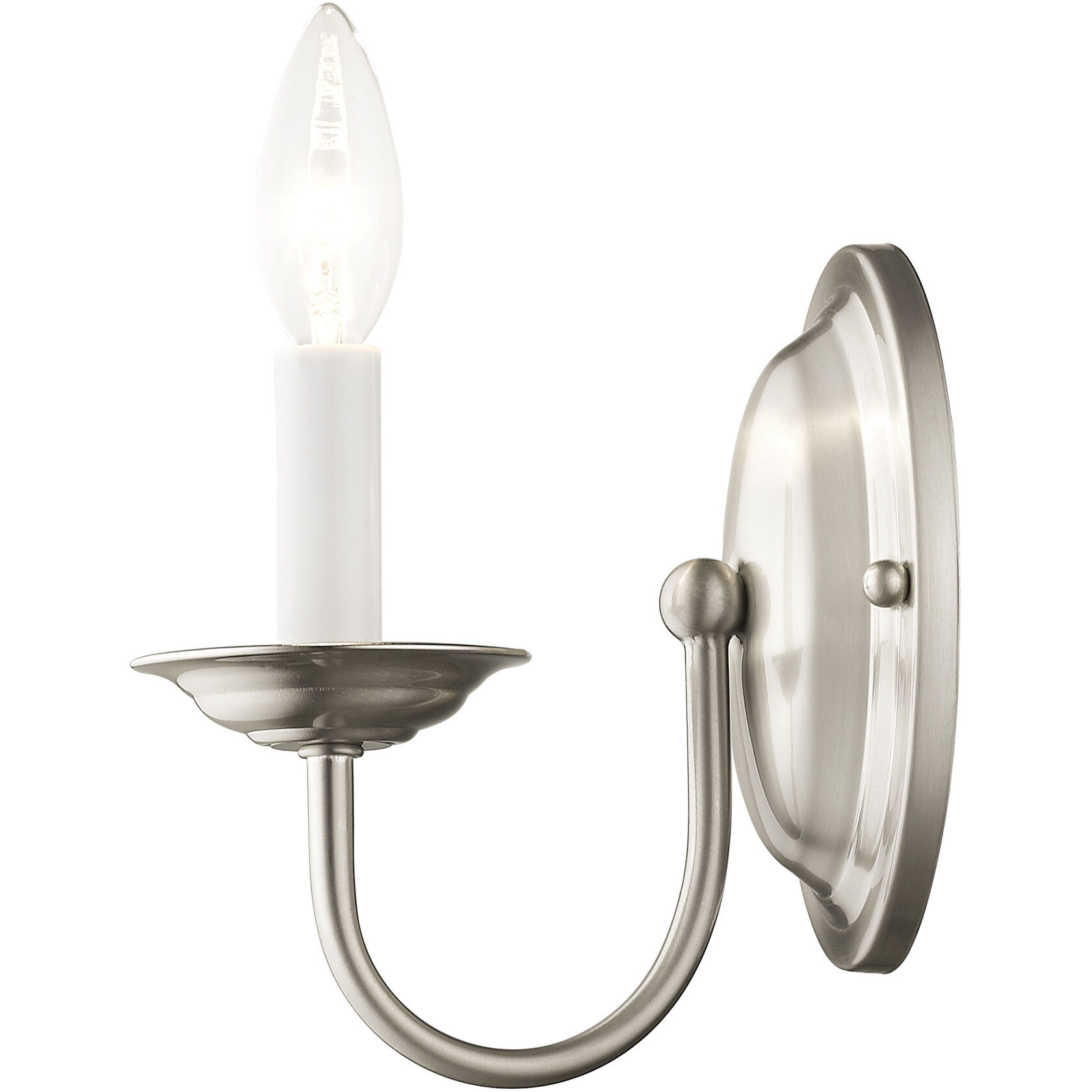 Home Basics 1 Light 4 inch Brushed Nickel Wall Sconce Wall Light