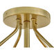 Gus 3 Light 14.5 inch Gold Semi-Flush Mount Ceiling Light, Medium