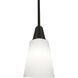 Wheatley 1 Light 15 inch Deep Patina Bronze Pendant Ceiling Light in Cased White Glass