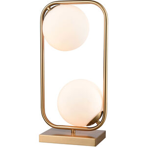 Polk 18 inch 40.00 watt Aged Brass Table Lamp Portable Light, Square