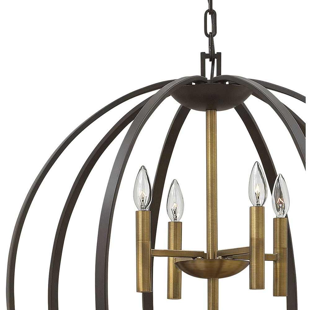 Euclid 8 Light 28.25 inch Spanish Bronze with Heirloom Brass Indoor Foyer Light Ceiling Light