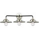 Nouveau Railroad 3 Light 26 inch Black Polished Nickel Bath Vanity Light Wall Light, Nouveau