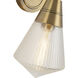 Willard 1 Light 6 inch Vintage Brass Bath Vanity Light Wall Light in Clear Prismatic Glass