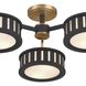 Kendal 6 Light 29.25 inch Vibrant Gold and Black Forged Semi Flush Ceiling Light