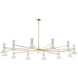 Clare 12 Light 76 inch Modern Brass Chandelier Ceiling Light in Lily
