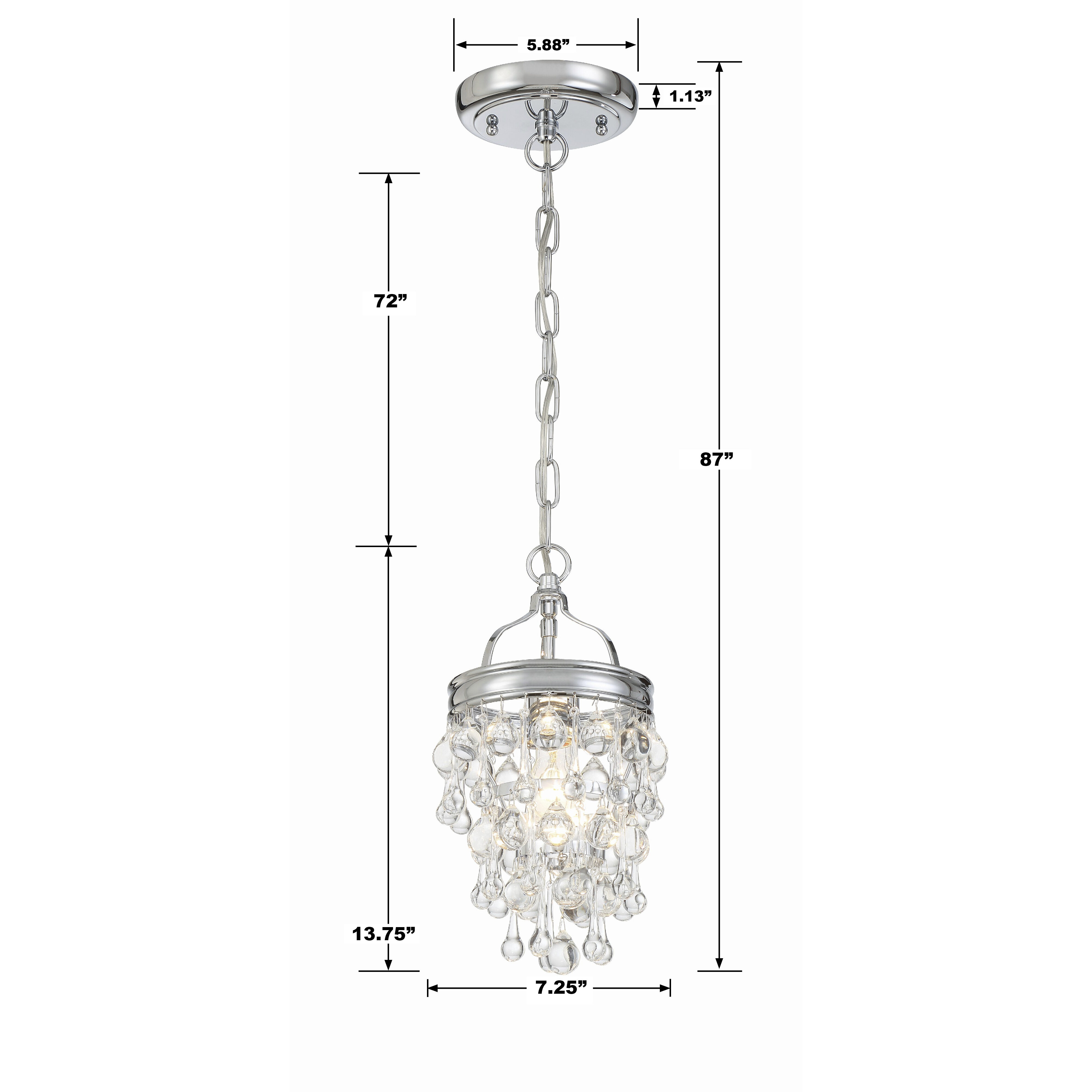 Calypso 1 Light 7.25 inch Polished Chrome Chandelier Ceiling Light