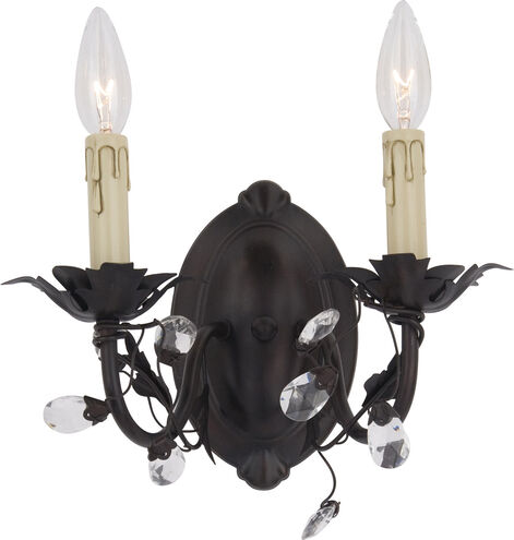 Elegante 2 Light 12 inch Oil Rubbed Bronze Wall Sconce Wall Light