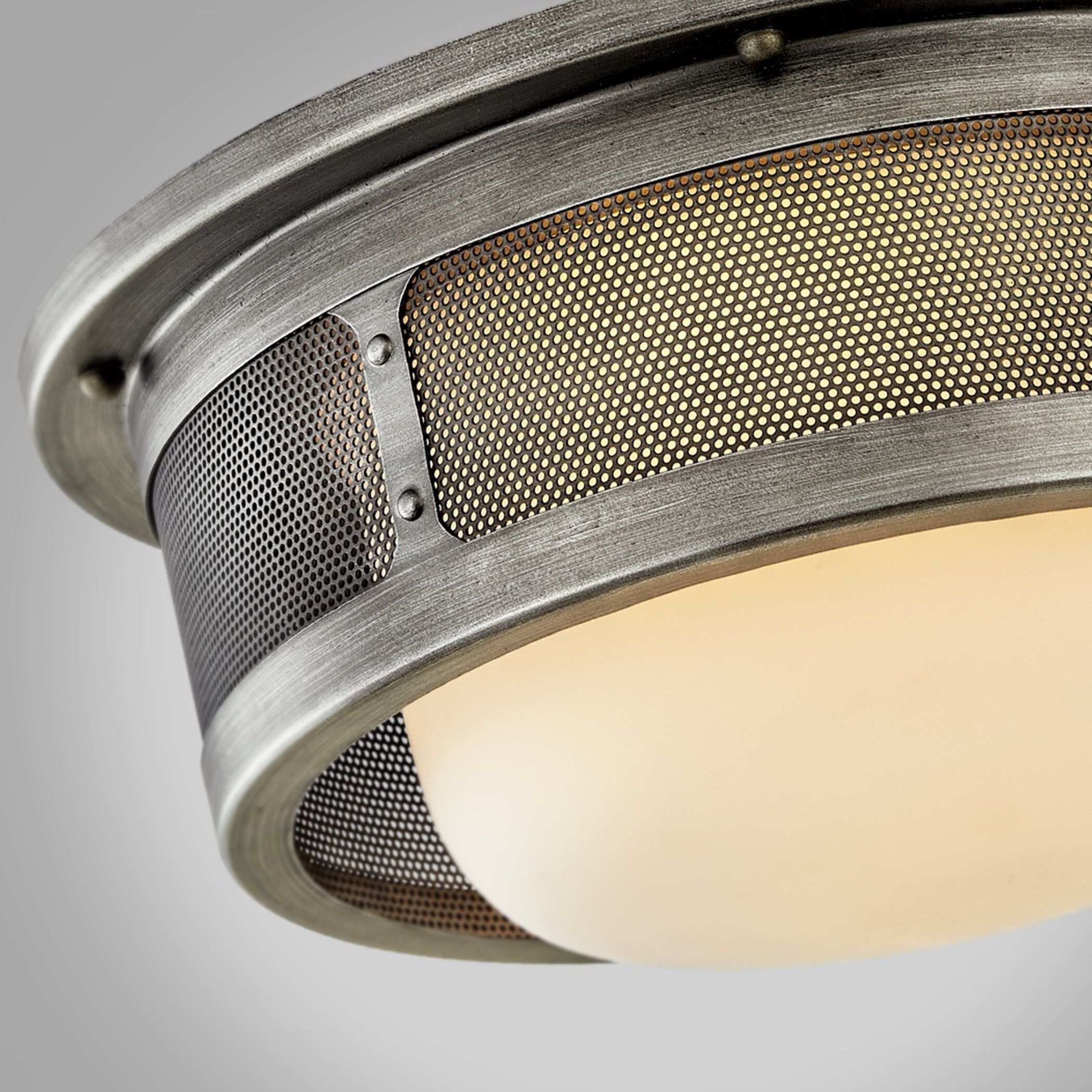 Bauer 1 Light 16.5 inch Antique Pewter Flush Mount Ceiling Light