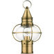 Newburyport 1 Light 15 inch Antique Brass Outdoor Post Top Lantern