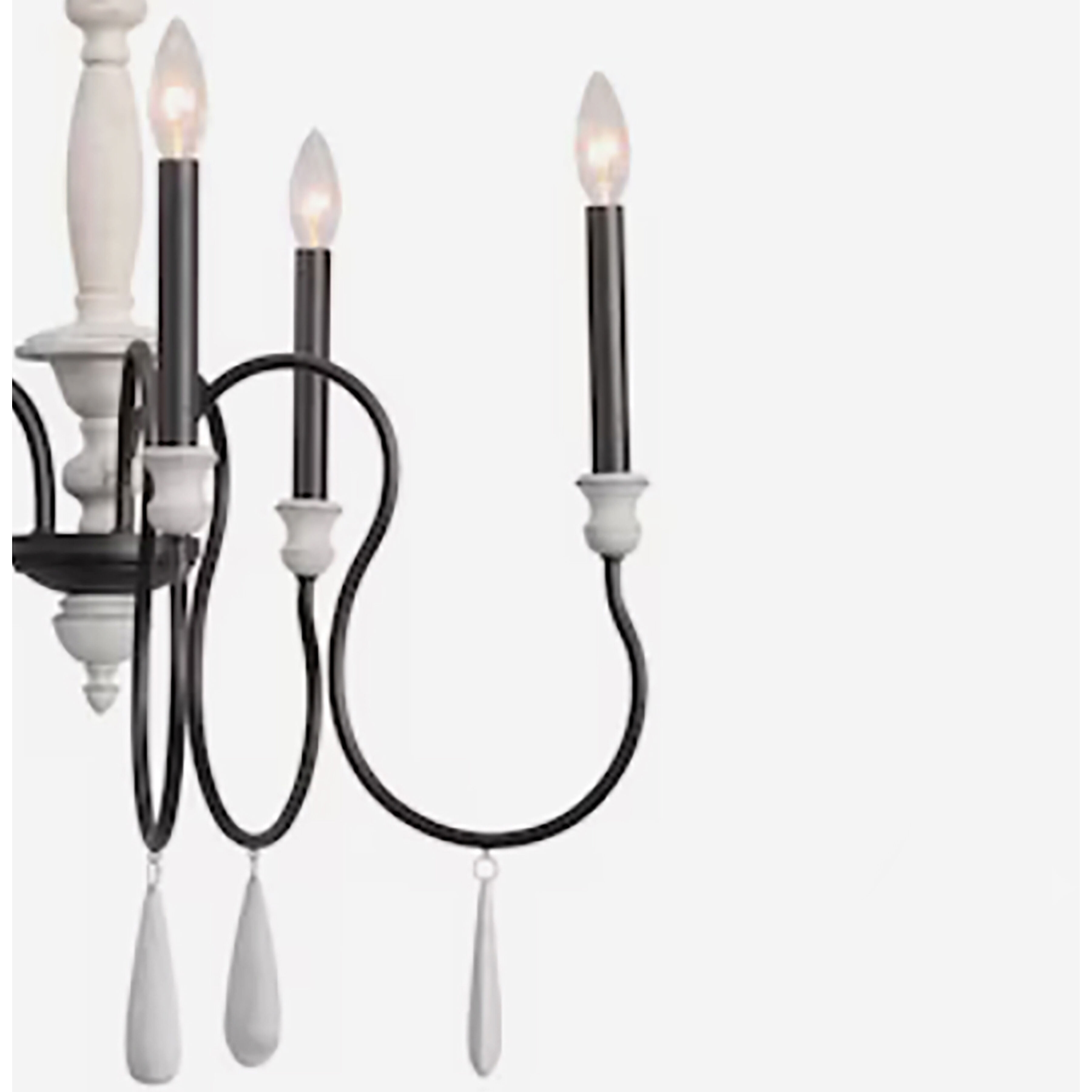 Brownell 5 Light 24.5 inch Charcoal with Antique White Chandelier Ceiling Light