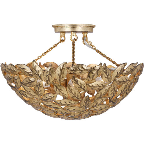 AH by Alexa Hampton Kelan 3 Light 16 inch Antique Gild Semi-Flush Mount Ceiling Light