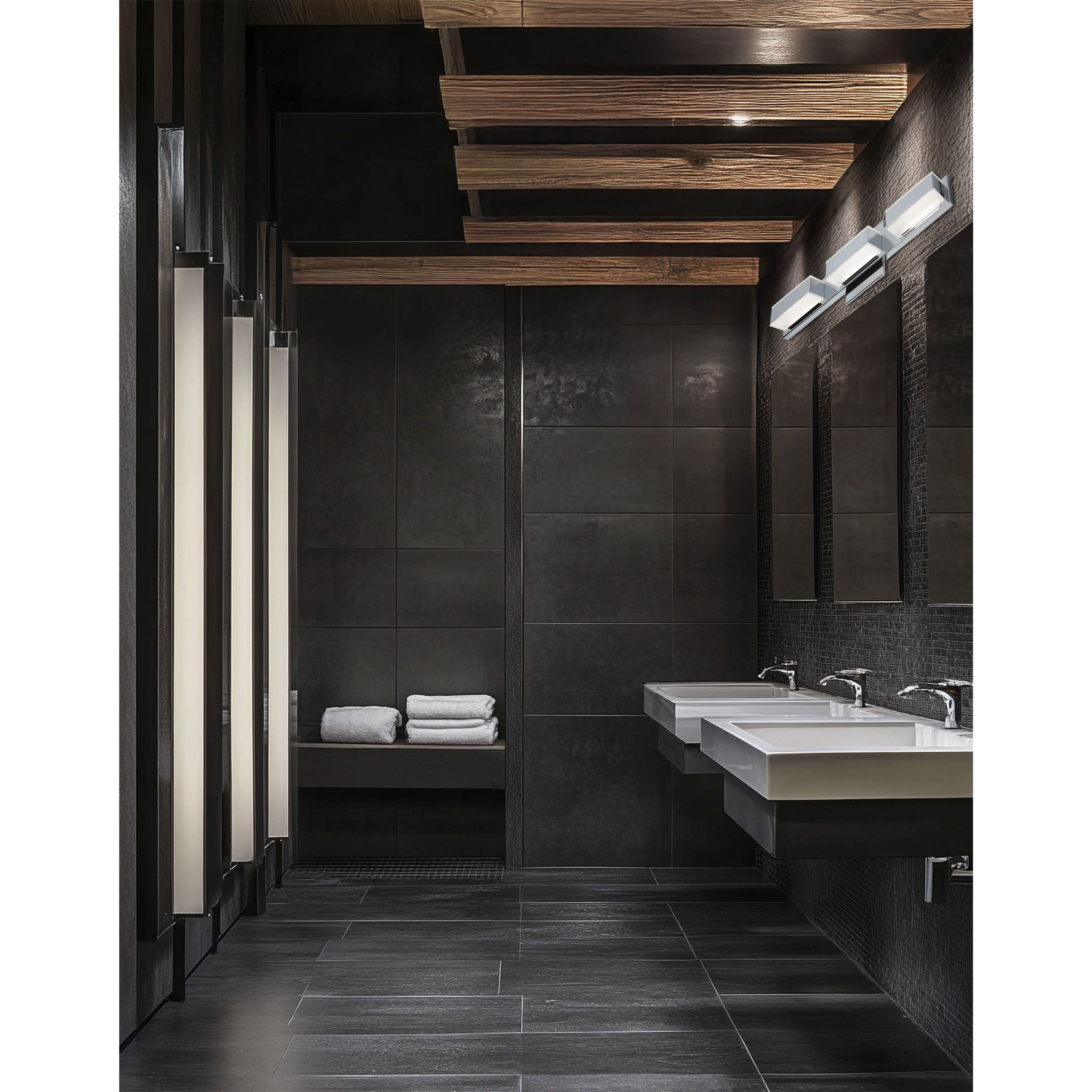 Modern LED 20 inch Polished Chrome Vanity Light Wall Light