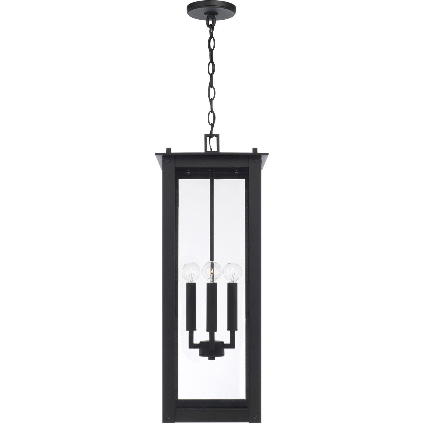 Hunt 4 Light 11 inch Black Outdoor Hanging Lantern