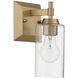 Yep Brilia 1 Light 4.88 inch Brushed Champagne Brass Wall Sconce Wall Light