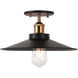 Bulstrode's Workshop 1 Light 11.75 inch Aged Gold Brass Flush Mount Ceiling Light in Aged Gold Brass and Black