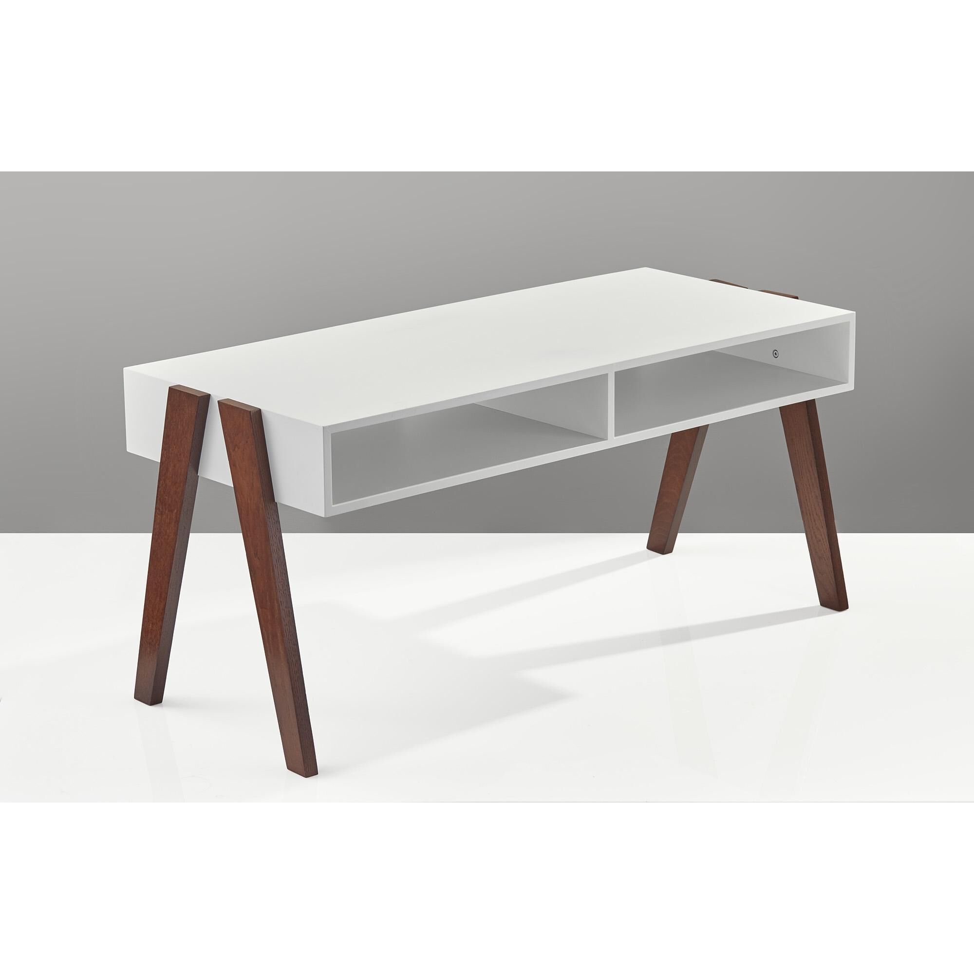 Laurel 40.75 X 18.75 inch White and Walnut Oak Coffee Table