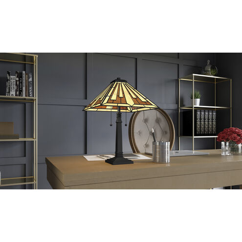 Tiffany 22 inch 60.00 watt Matte Black Table Lamp Portable Light