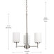 Replay 3 Light 17 inch Brushed Nickel Chandelier Ceiling Light