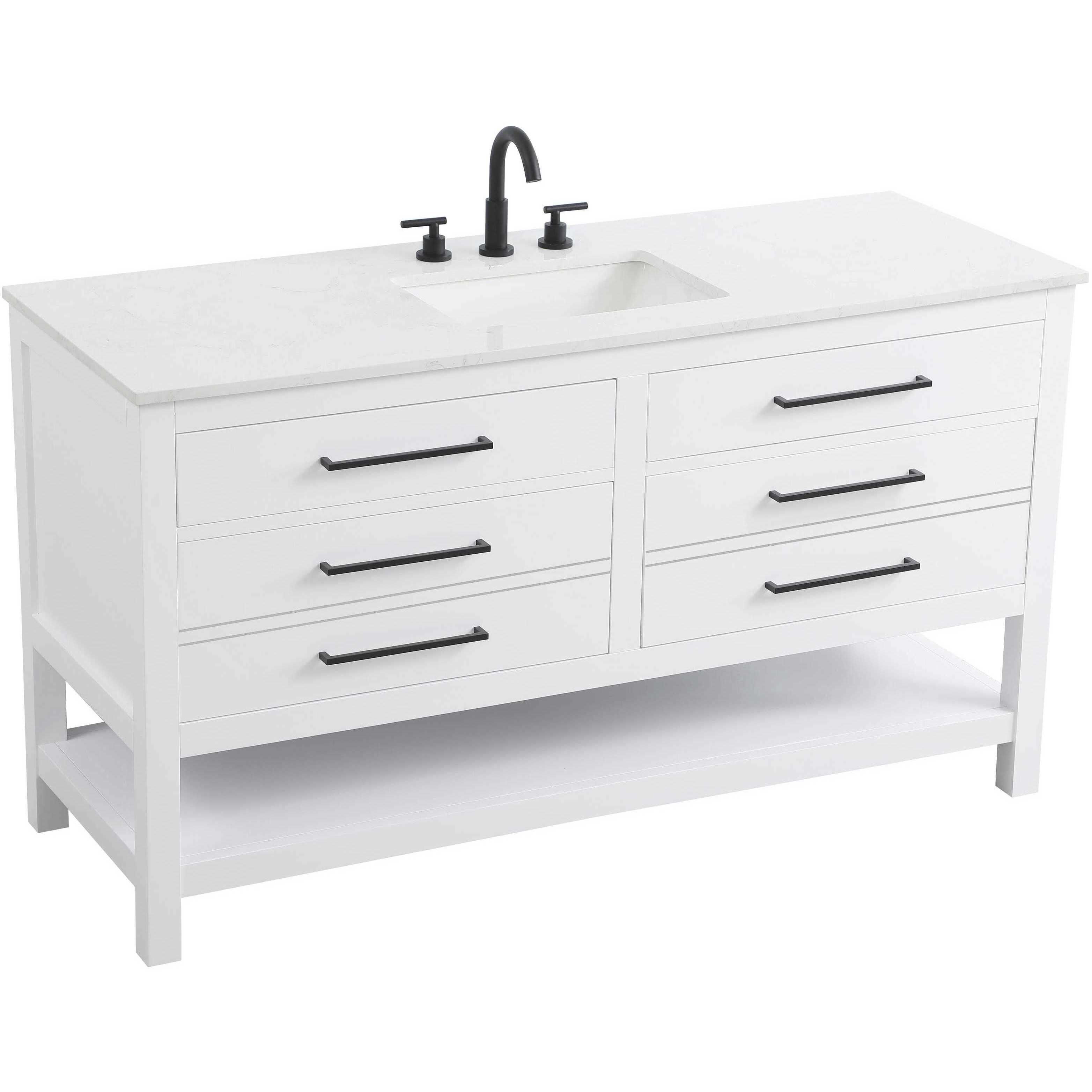Karson 60 X 34 inch White Bathroom Vanity Cabinet