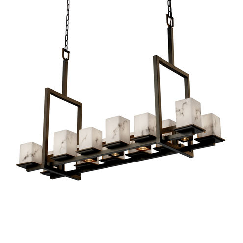 LumenAria 17 Light 14 inch Dark Bronze Chandelier Ceiling Light in Square with Flat Rim