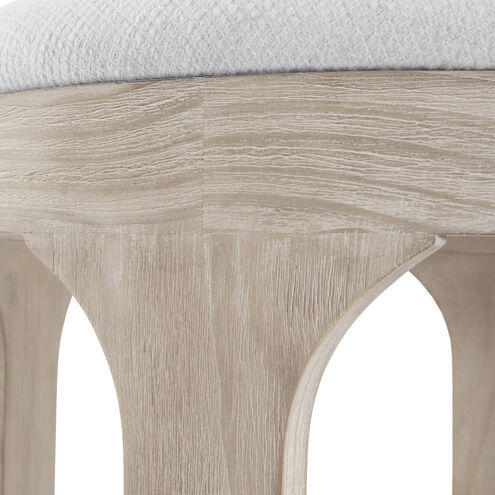 Dennen 20.5 inch Oak and Off-White Polyester Ottoman
