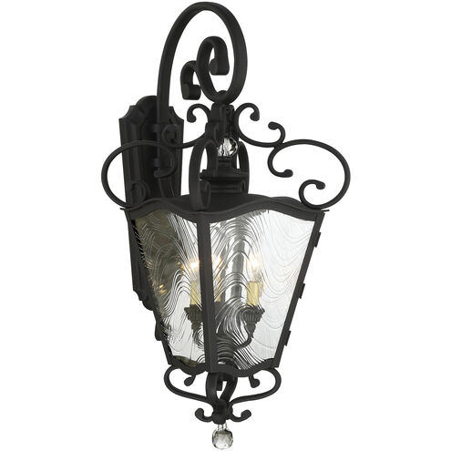 Great Outdoors Brixton Ivy 3 Light 13 inch Coal / Honey Gold Highlight Outdoor Lantern