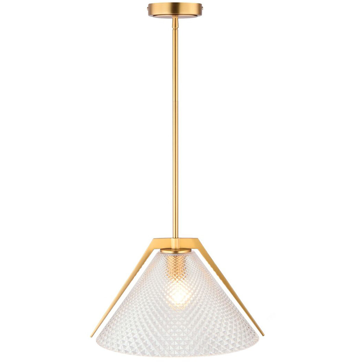 Baltic LED 15 inch Black and Brass Pendant Ceiling Light