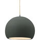 Radiance LED 10 inch Pewter Green and Brushed Nickel Pendant Ceiling Light