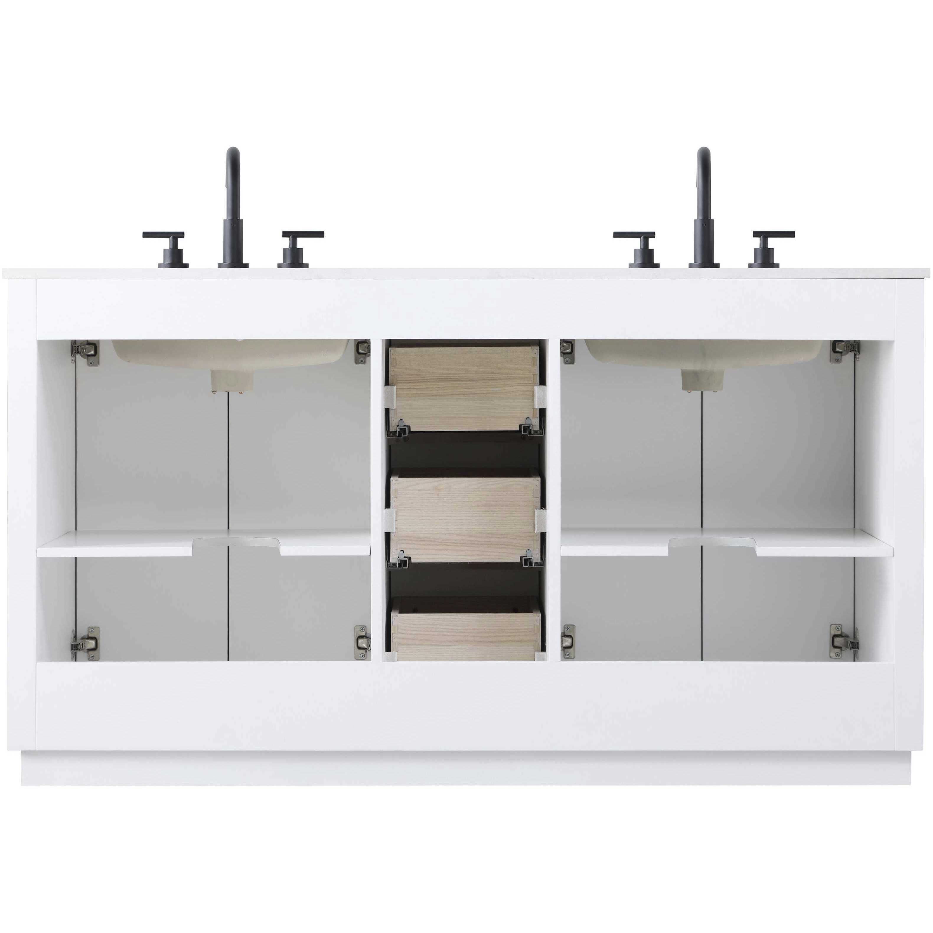 Chase 60 X 34 inch White Bathroom Vanity Cabinet