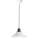 Oslo 1 Light 12 inch Black/White Single Pendant Ceiling Light