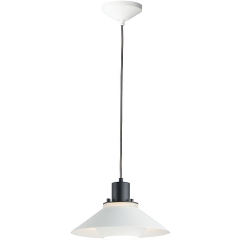 Oslo 1 Light 11.75 inch Black/White Single Pendant Ceiling Light