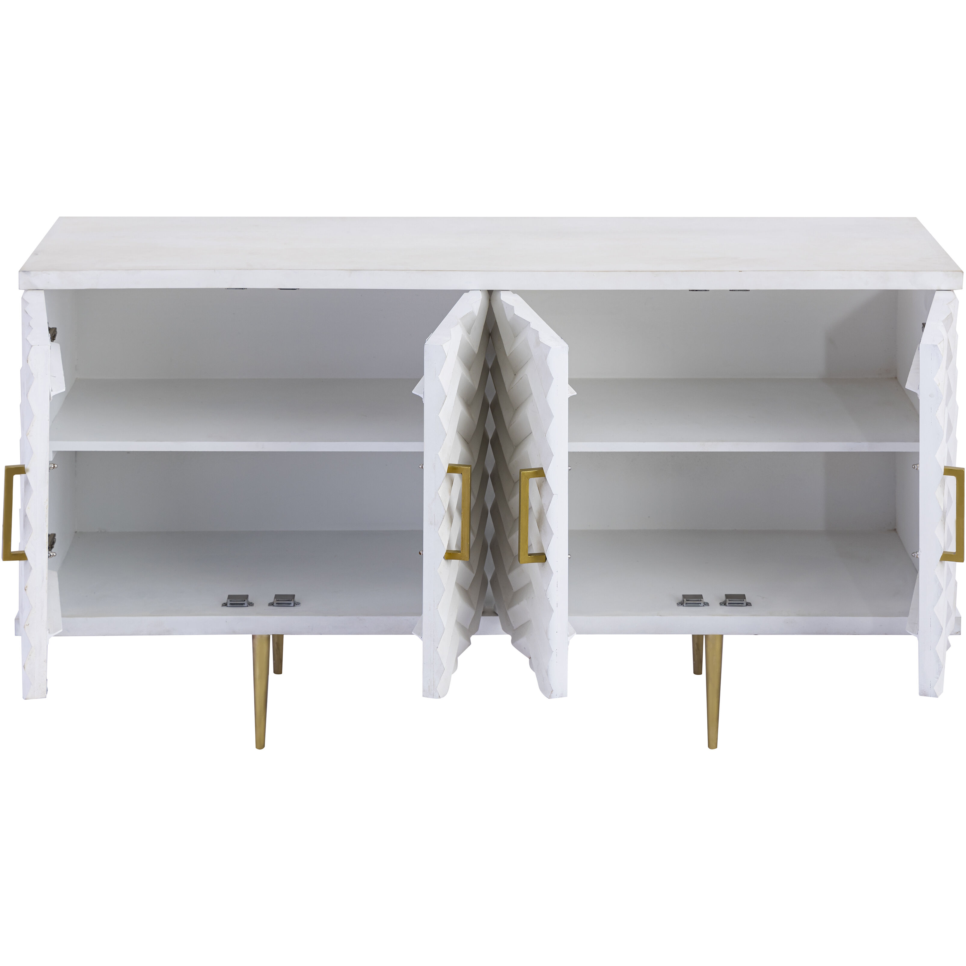Brendle Whitewash with Gold Credenza