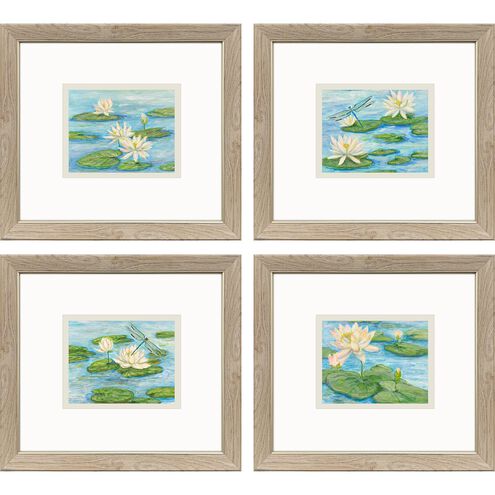 Serenity in Bloom Blue and Green and Multi and Yellow Framed Art