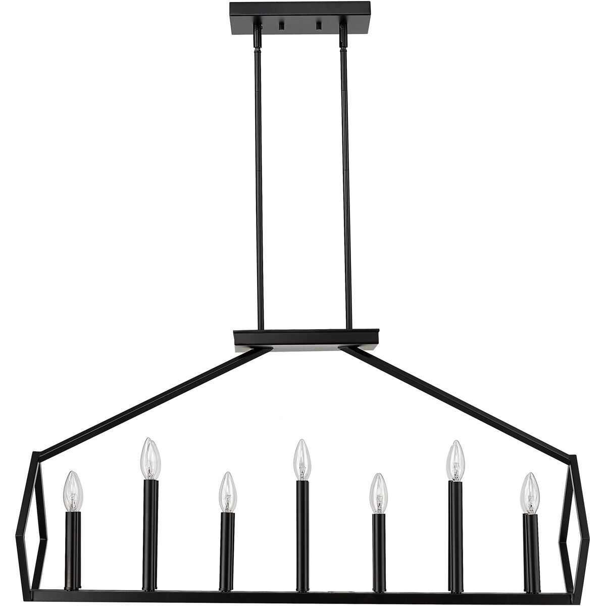 Luca 14 Light 40 inch Matte Black Island Pendant Ceiling Light