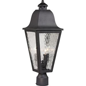Forged Brookridge 3 Light 23 inch Charcoal with Clear Outdoor Post Light
