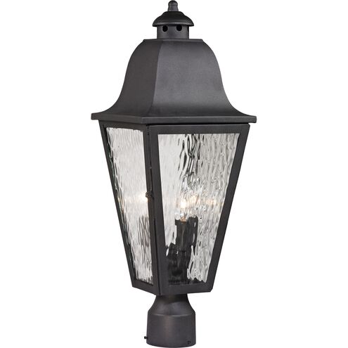 Forged Brookridge 3 Light 23 inch Charcoal with Clear Outdoor Post Light