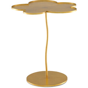 Fleur 17 inch Gold Leaf Accent Table, Small
