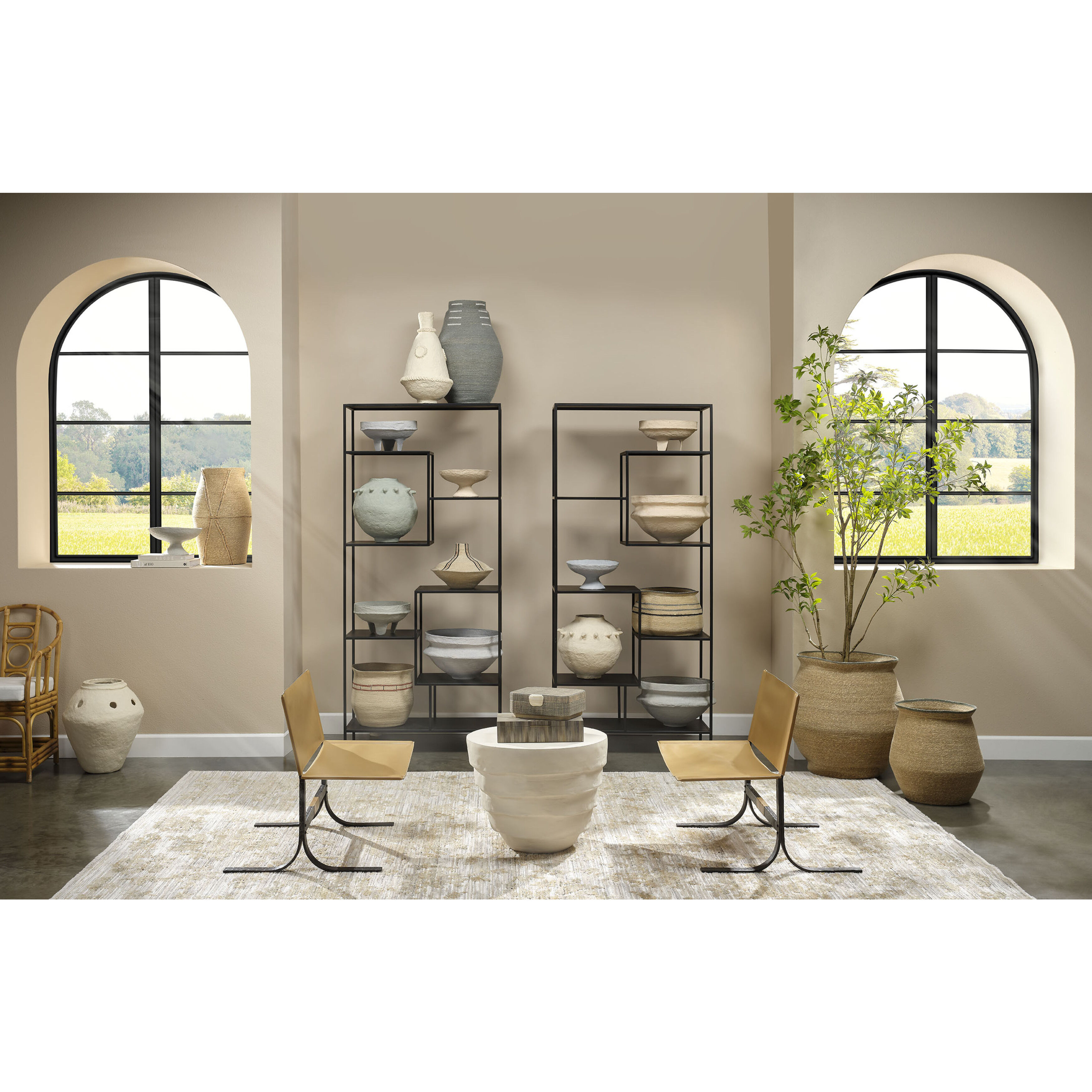 Concentric 19 X 15.25 inch Cream White Side Table