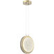 Iris LED 12 inch Gilded Brass with Ash Single Pendant Ceiling Light