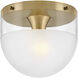 Beck 9 inch Lacquered Brass Indoor Flush Mount Ceiling Light