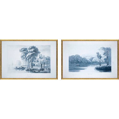 Waterside Collection Blue Framed Art