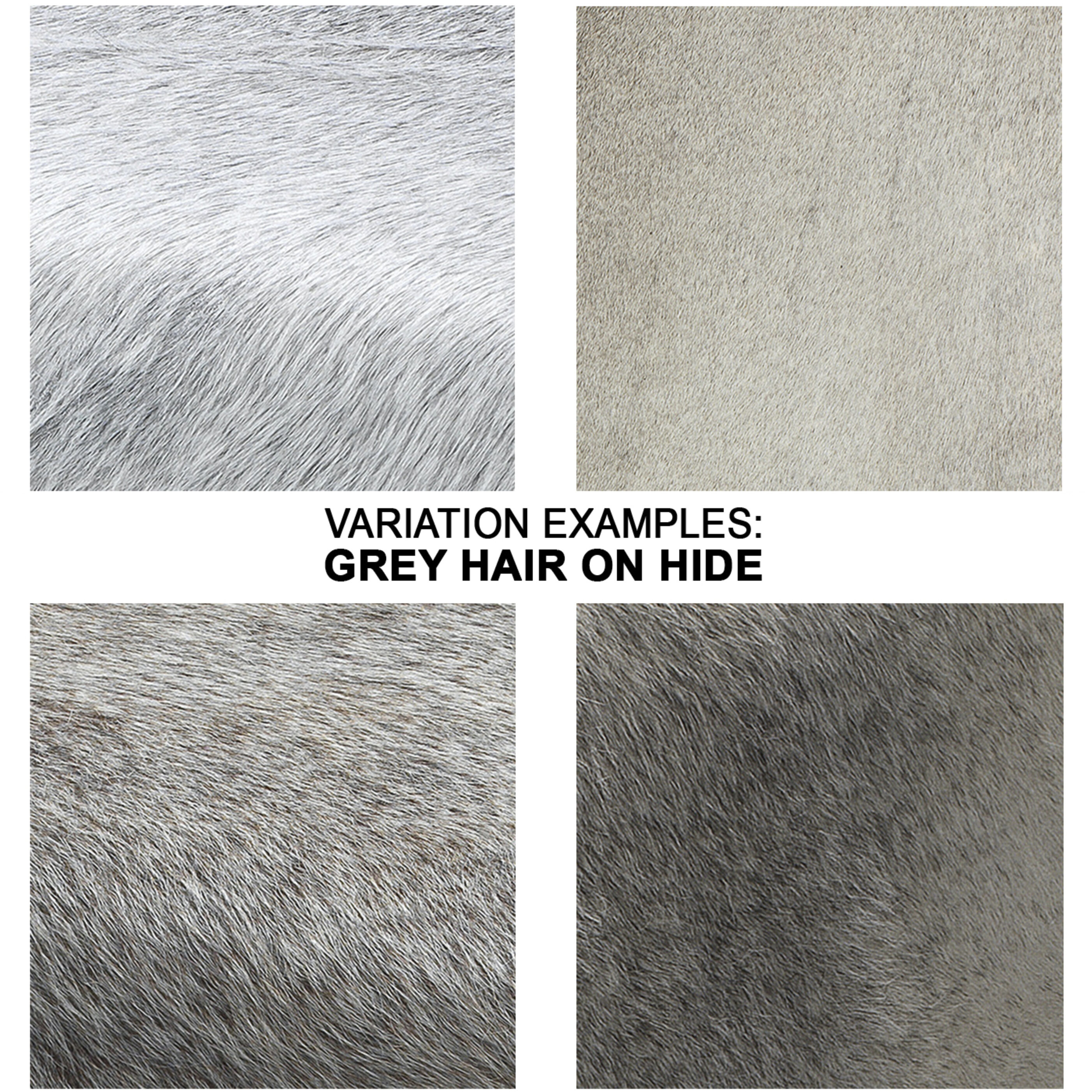 Easton 17.5 inch Grey Hide on Hair and Antique Brass Ottoman