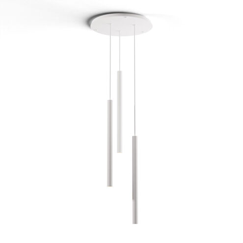 Combi LED 18 inch Matte White Pendant Ceiling Light, Suspension / Flush Mount 2-in-1
